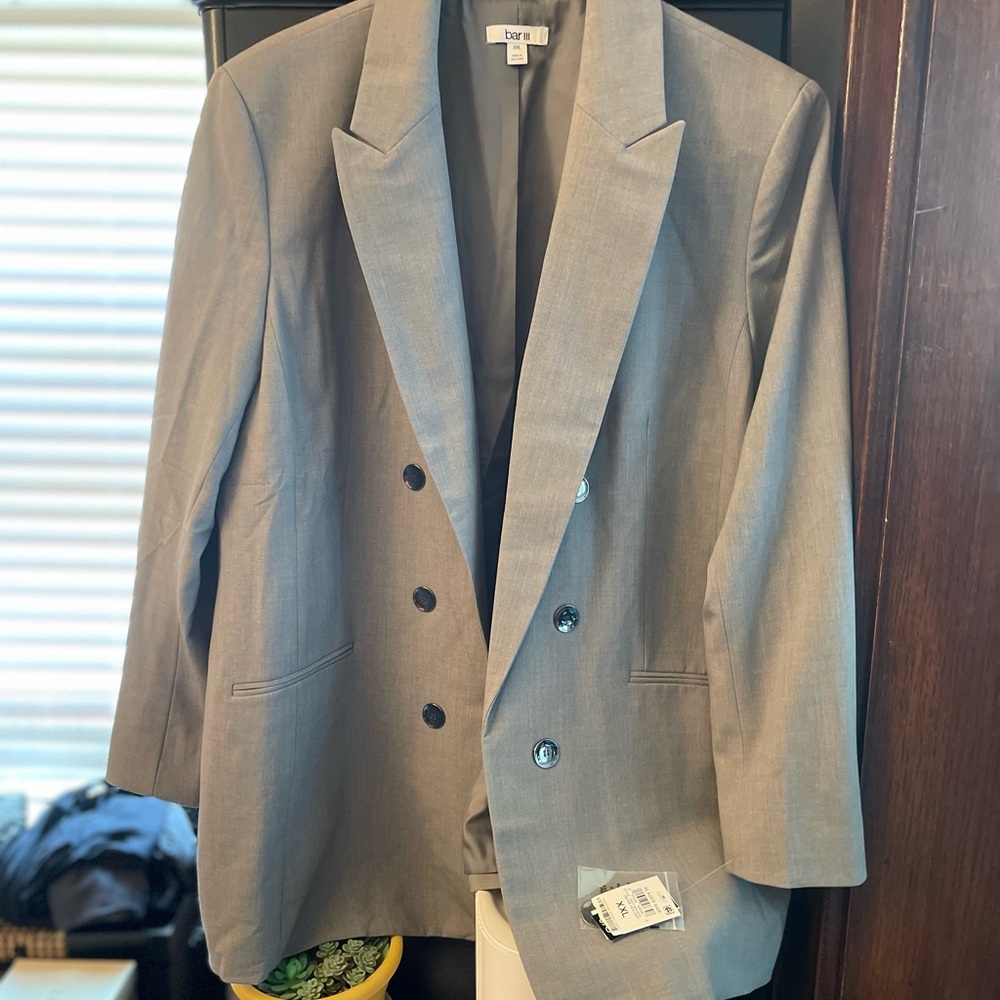 Bar lll Ladies Grey double breasted Blazer
